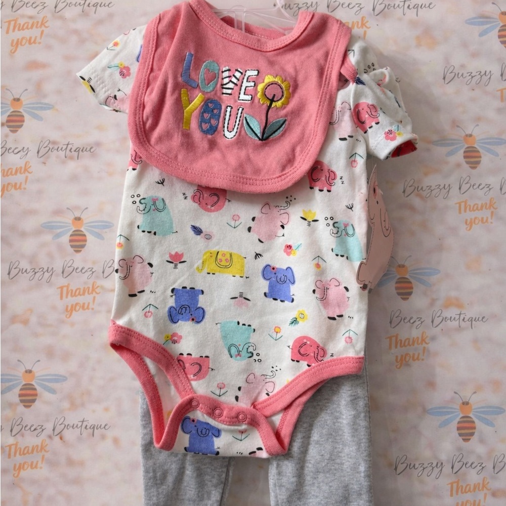 Adorable Pink and Gray Kids Matching Set